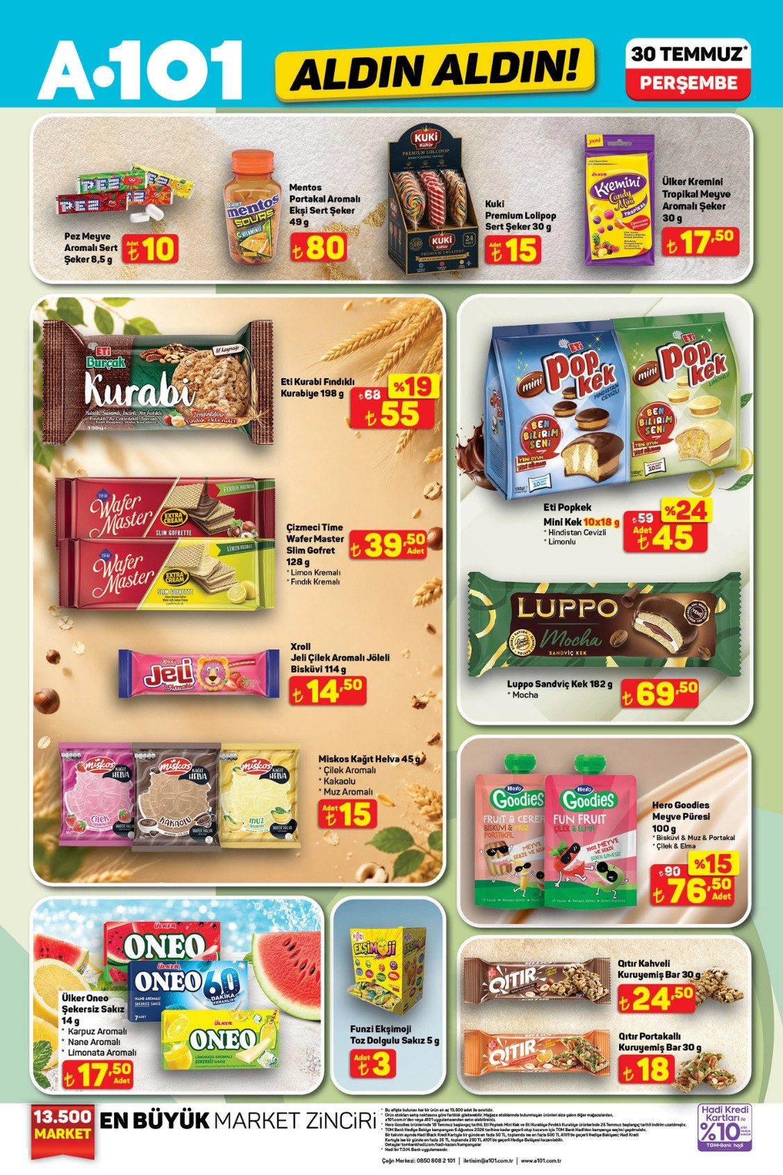 A101 · Aldın Aldın · Gelecek Hafta · Sayfa 3 (30 Temmuz'dan itibaren)