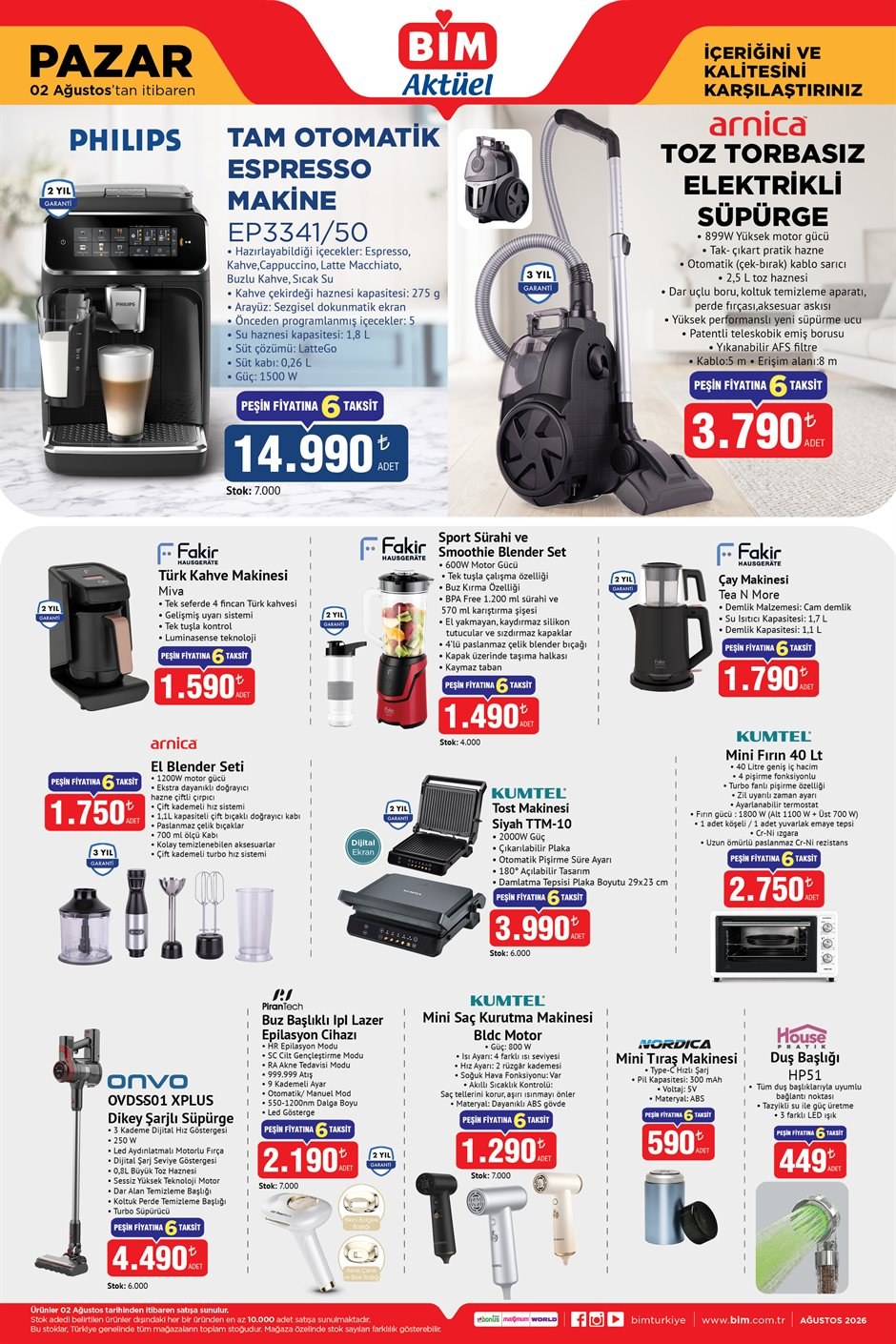 BİM · Aktüel · 02 Ağustos Pazar · Sayfa 1