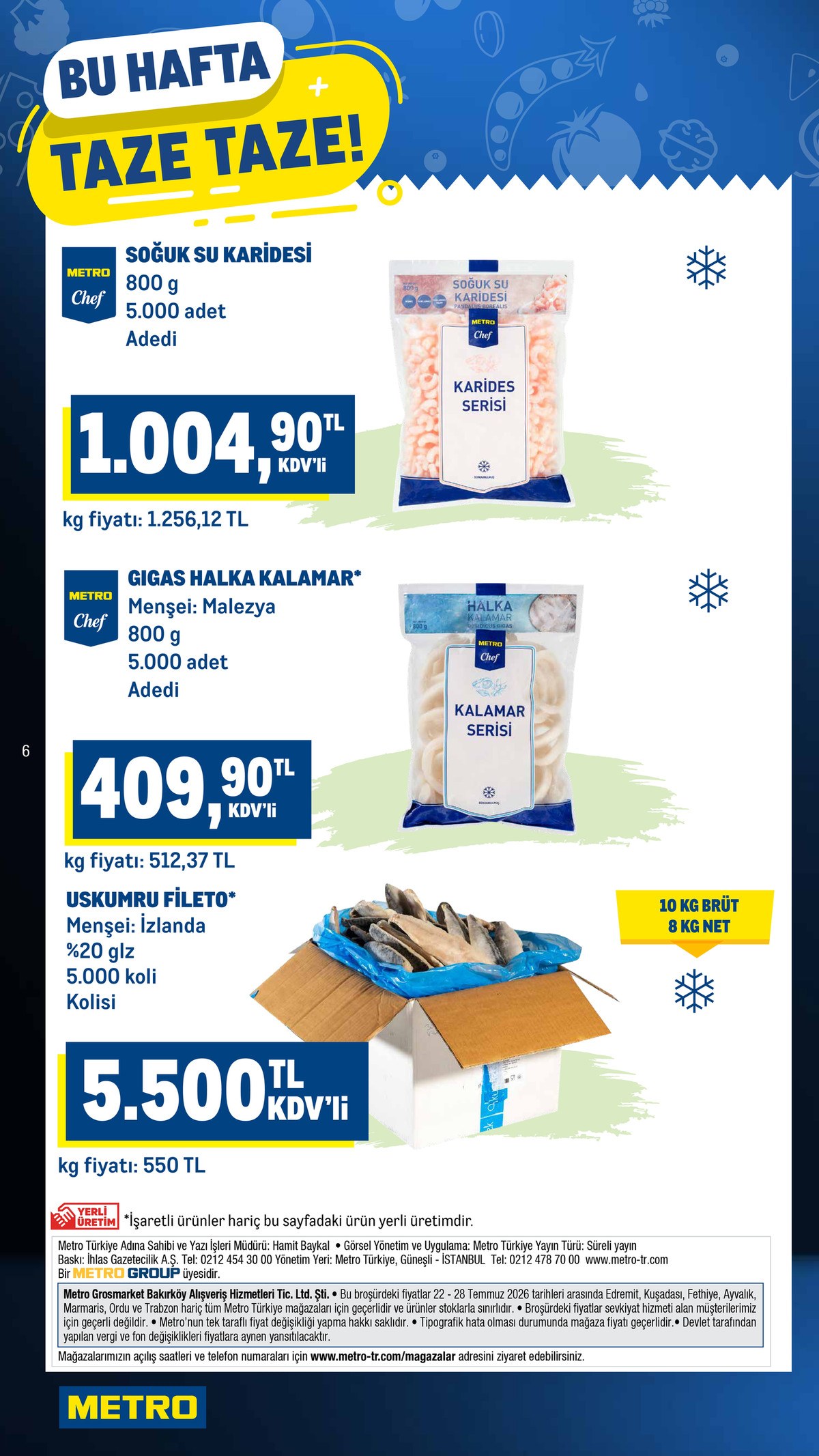 Metro · Taze Ürünler · Sayfa 6 (22.07–28.07)