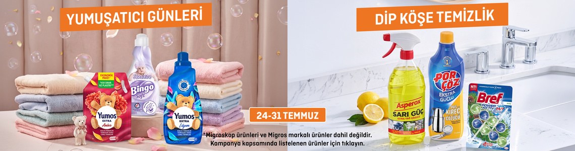 Migros · YUMUŞATICI VE DİP KÖŞE TEMİZLİK ÜRÜNLERİ · Sayfa 26