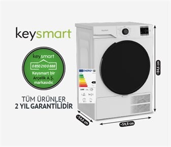 Keysmart 8 KG ÇAMAŞIR KURUTMA  MAKİNESİ KEY 80 KM