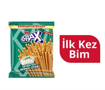 Eti Crax Ranch Sos Aromalı Çeşnili Çubuk Kraker