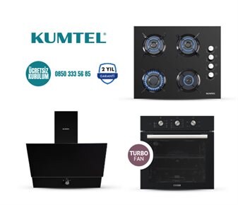 KUMTEL SİYAH TURBO CAM ANKASTRE SET