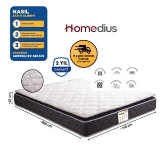 HOMEDIUS ROYALTY PEDLİ  BONEL YAYLI  ÇİFT KİŞİLİK YATAK