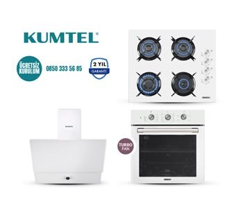 KUMTEL BEYAZ TURBO CAM ANKASTRE  SET