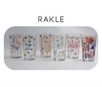 Rakle Desenli Meşrubat Bardağı