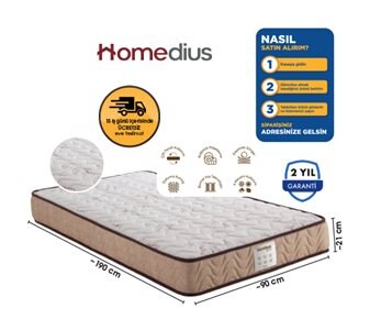 HOMEDIUS BAMBOO PLUS BONEL YAYLI  TEK KİŞİLİK YATAK