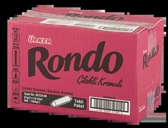 Ülker Rondo Çilek Aromalı Bisküvi 61 g 24'lü