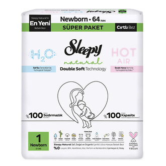 Sleepy Natural Double Soft 1 No 2-5 Kg 64'lü