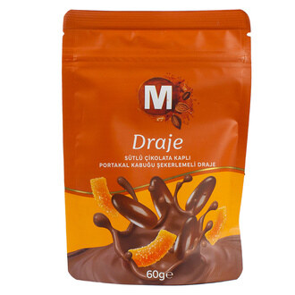 Migros Sütlü Çikolata Kaplı Portakal Kabuğu Şekerlemeli Draje 60 G