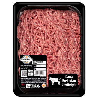 Uzman Kasap Dana Yağsız Kıyma 250 G (Dana Rostodan Üretilmiştir)