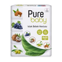 Pure Baby Islak Bebek Havlusu 4*50'li