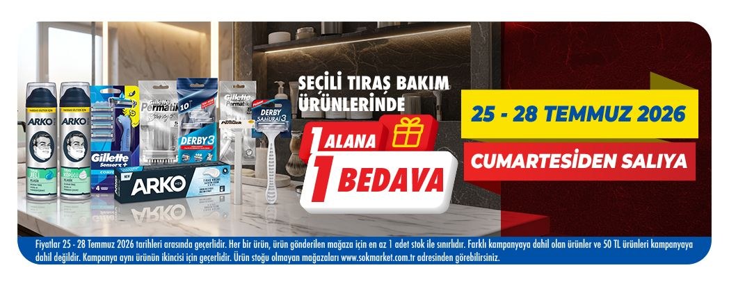 ŞOK · Haftasonu-Tıraş Bakım · 25.07–28.07 · Sayfa 7